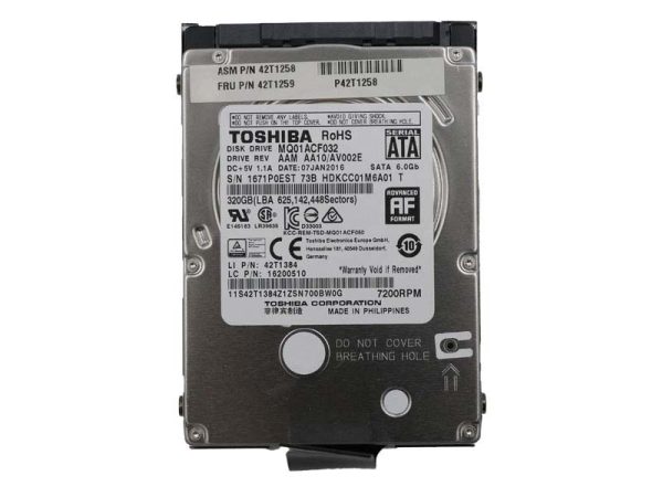 LENOVO Tp 320GB 7200RPM Sata 2.5 7mm Hdd - 42T1259