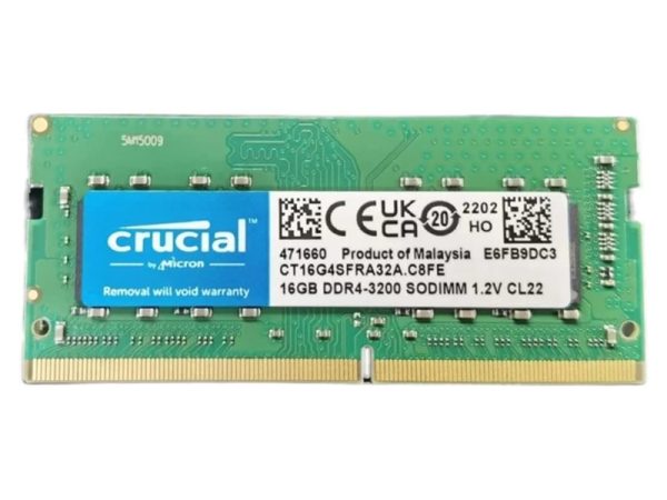 CRUCIAL 16GB 260-Pin DDR4 SO-DIMM DDR4 3200 (PC4 25600) CT16G4SFRA32A